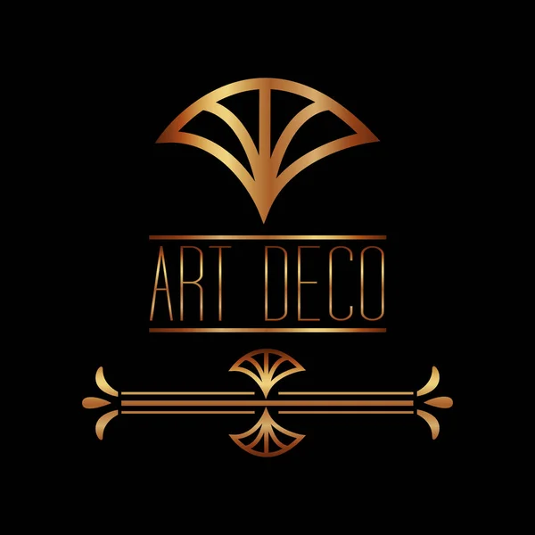 Art deco borde dorado cubierta marco estilo — Vector de stock