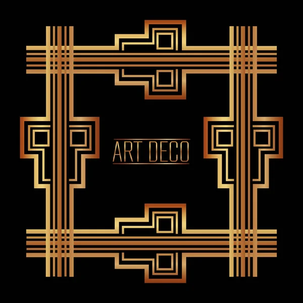 Art deco marco elegante decorativo cuadrado estilo — Vector de stock