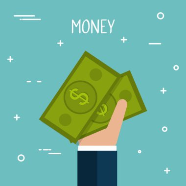 faturaları dolar para simgesi ile el