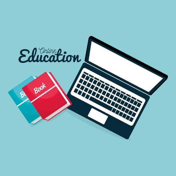 Online-Bildung mit Laptop — Stockvektor