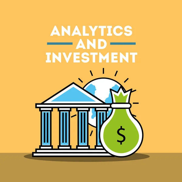 Analyser och investeringar företag — Stock vektor