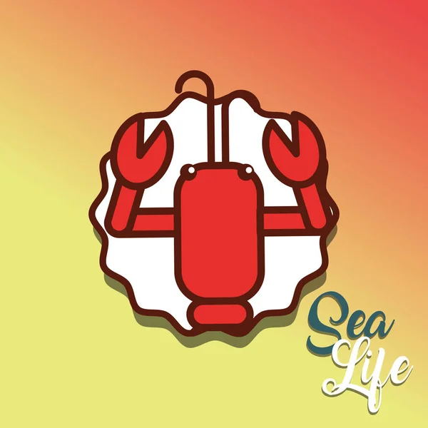 Lobster sea life cartoon — Stock Vector