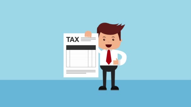 Zakenman belasting gerelateerde — Stockvideo