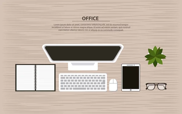 Processus de travail du bureau — Image vectorielle