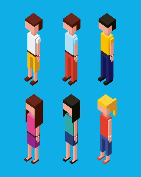 People character avatar isometric — Stock Vector