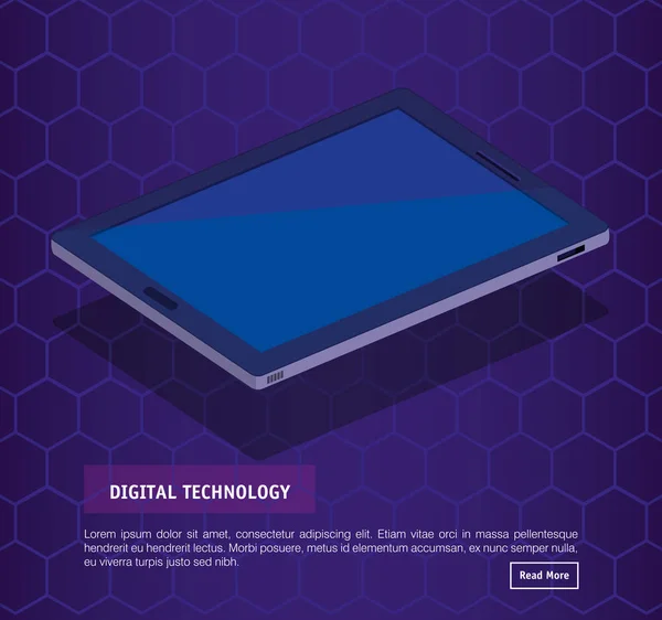 아이소메트릭 태블릿 디지털 기술 — 스톡 벡터