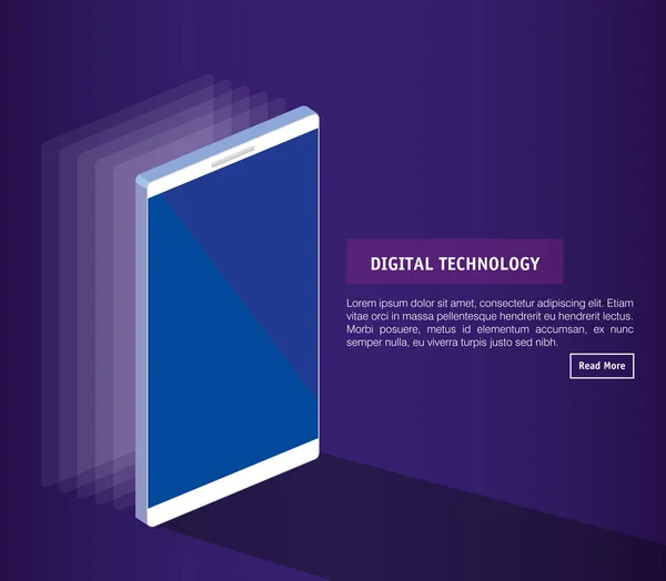 Technologia cyfrowa izometryczny smartphone — Wektor stockowy
