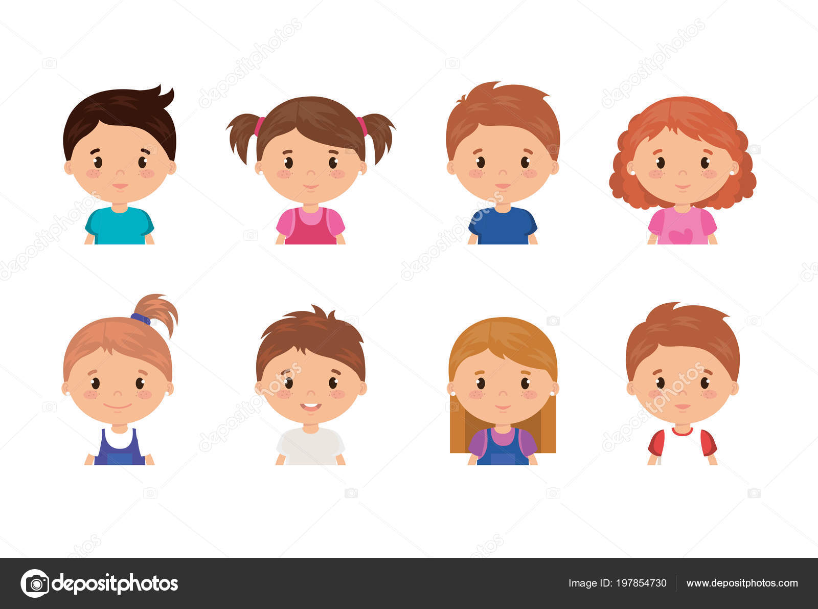 Little kids friendly characters Stock Vector by ©yupiramos 197854730