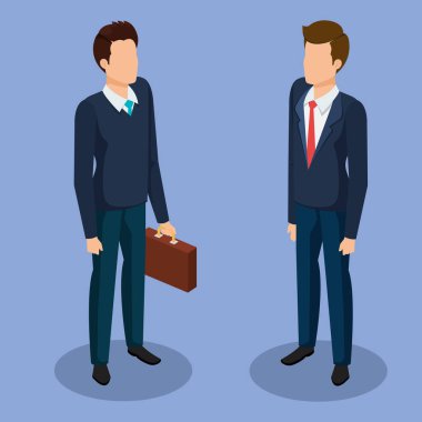 iş adamları izometrik avatarları