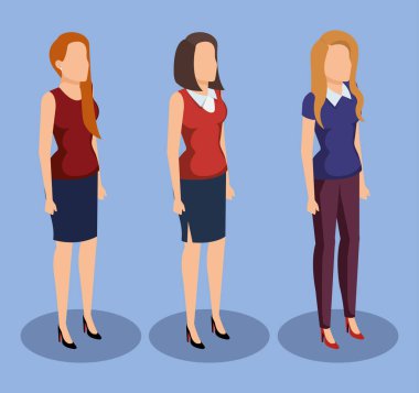 iş kadın izometrik avatarları
