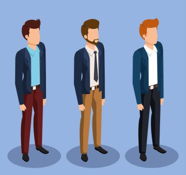 iş adamları izometrik avatarları