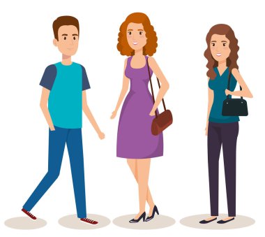 Grup genç insanların avatarları