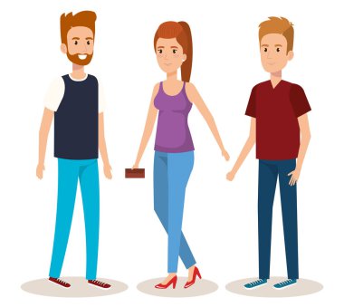 Grup genç insanların avatarları
