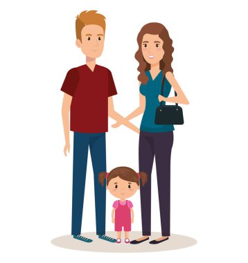 Baba ve anne ile kızı