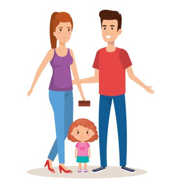 Baba ve anne ile kızı