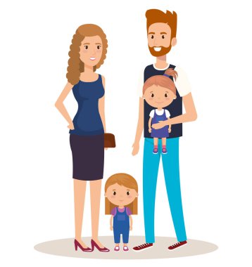 Baba ve anne ile kızı