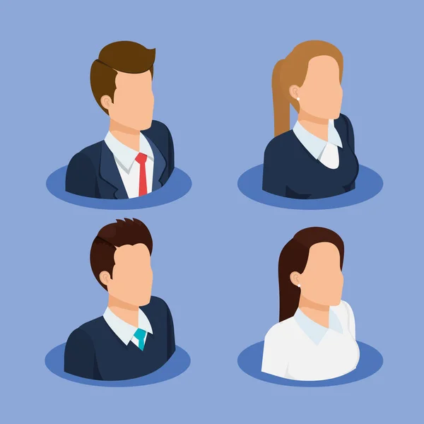 Business mensen isometrische avatars — Stockvector