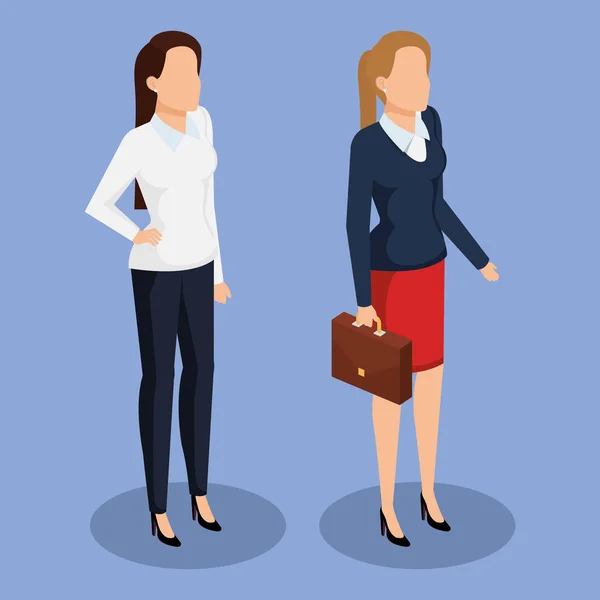 Företag kvinnor isometrisk avatarer — Stock vektor