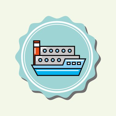 Konteyner gemisi taşıma karikatür amblemi