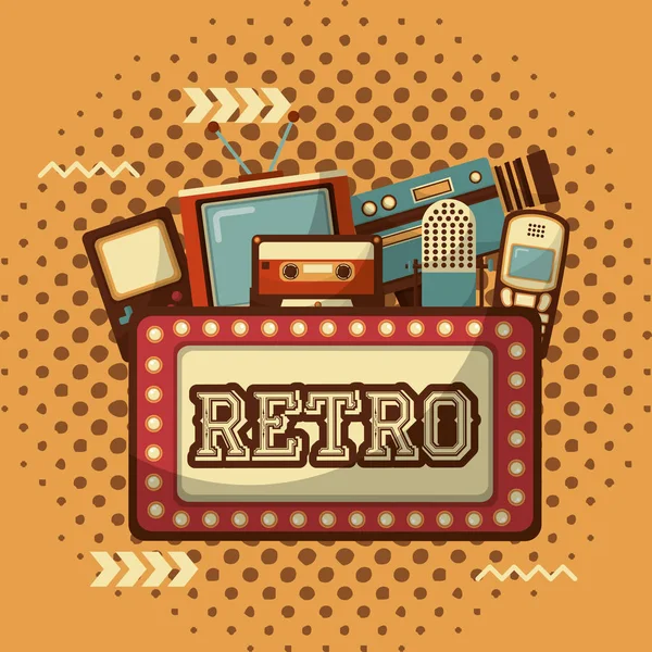 Dispositivos vintage retro — Vetor de Stock