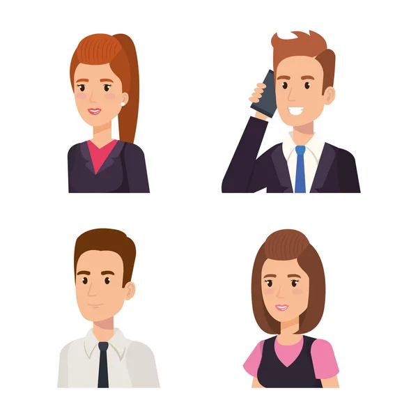 Business mensen isometrische avatars — Stockvector