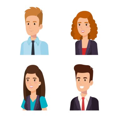 iş insanlar izometrik avatarlar illüstrasyon tasarım vektör