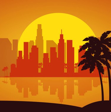 Miami beach cityscape sahne