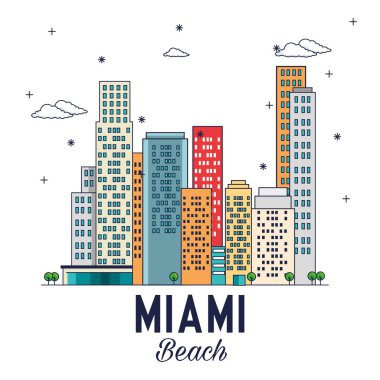 Miami beach cityscape sahne