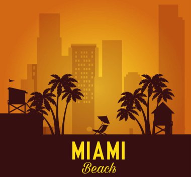 Miami beach cityscape sahne