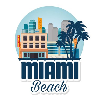 Miami beach cityscape sahne