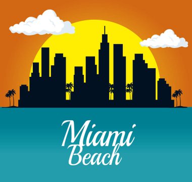 Miami beach cityscape sahne