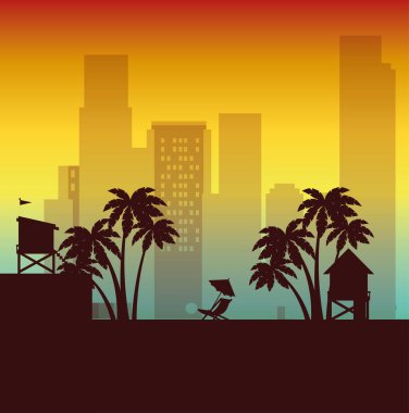 Miami beach cityscape sahne