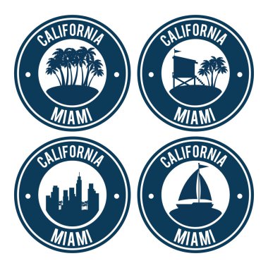 Miami beach california mühürler ayarla