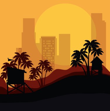 Miami beach cityscape sahne
