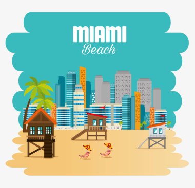 Miami beach cityscape sahne