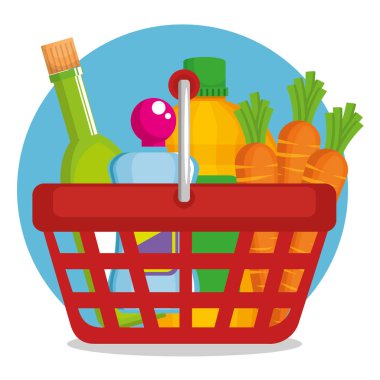 alışveriş sepeti içinde süpermarket ürünleri