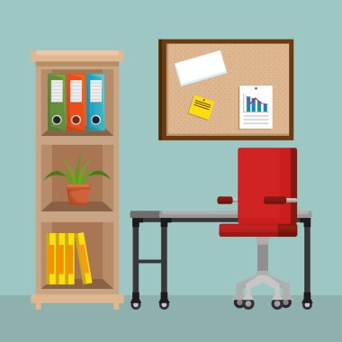 ofis işyeri sahne simgeler