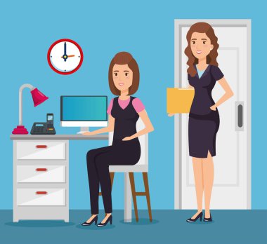 iş adamları Ofis İşyeri sahnesinde