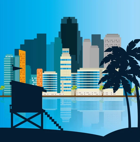 Miami beach cityscape sahne