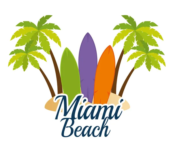 Miami praia califórnia cena —  Vetores de Stock