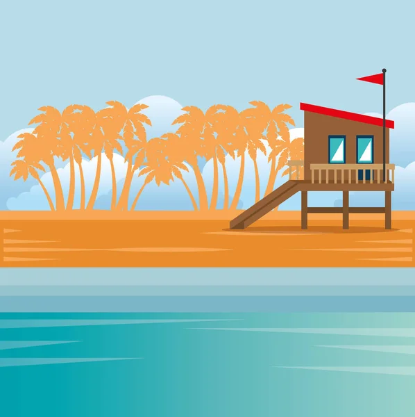 Scénu panoráma města Miami beach — Stockový vektor