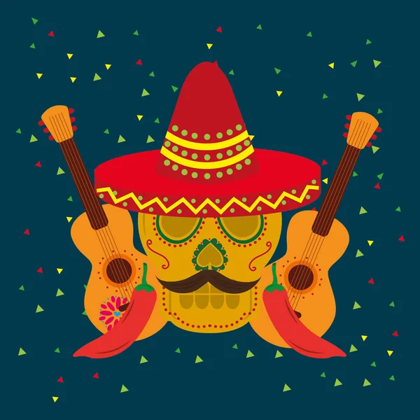 Viva celebração mexico — Vetor de Stock