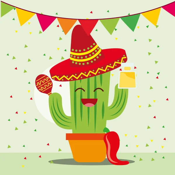 Viva celebración mexicana — Vector de stock