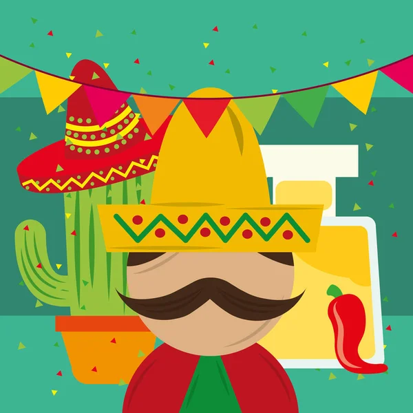 Viva mexico viering — Stockvector