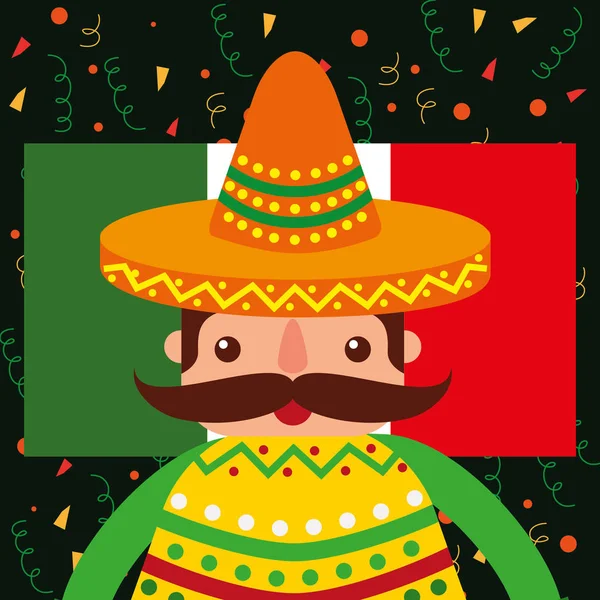 Viva celebración mexicana — Archivo Imágenes Vectoriales
