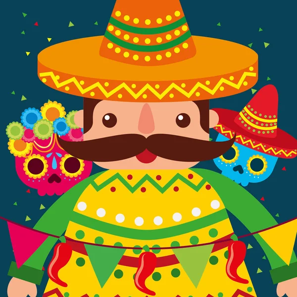 Viva celebración mexicana — Vector de stock