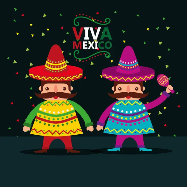 Viva celebração mexico —  Vetores de Stock