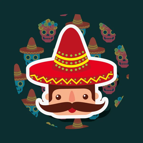 Viva mexico celebration — Stock Vector