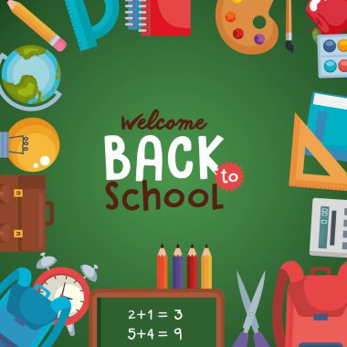 geri okula Icons set