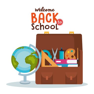 geri okula Icons set